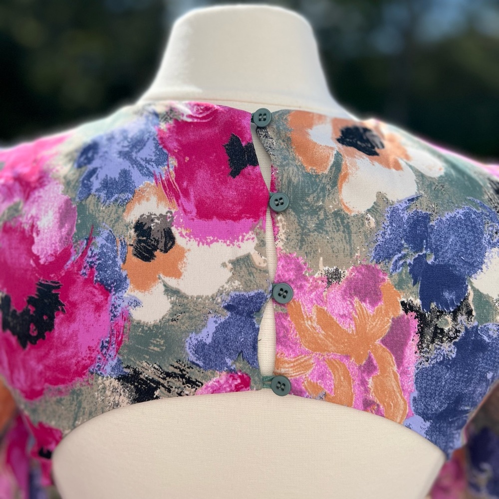 Entro Multicolor Long Sleeve Floral Cut Out Sienna Maxi Dress Size Small NWT - Picture 7 of 14